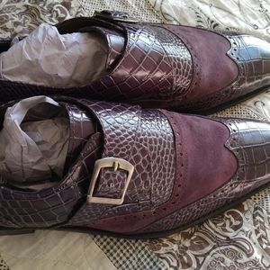Stacy Adams men's 11.5 purple cowhide leather shoes